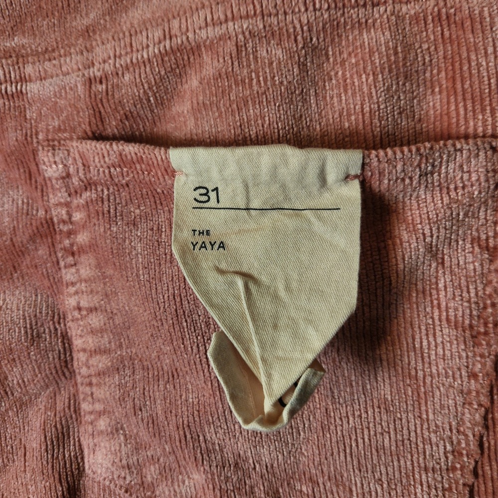 Pilcro Anthropologie Corduroy Pants 31 Pink The Yaya Mid Rise Crop Flare - Picture 5 of 10